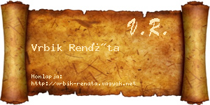Vrbik Renáta névjegykártya